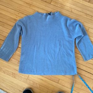 Eileen Fisher ribbed silk top french blue xs